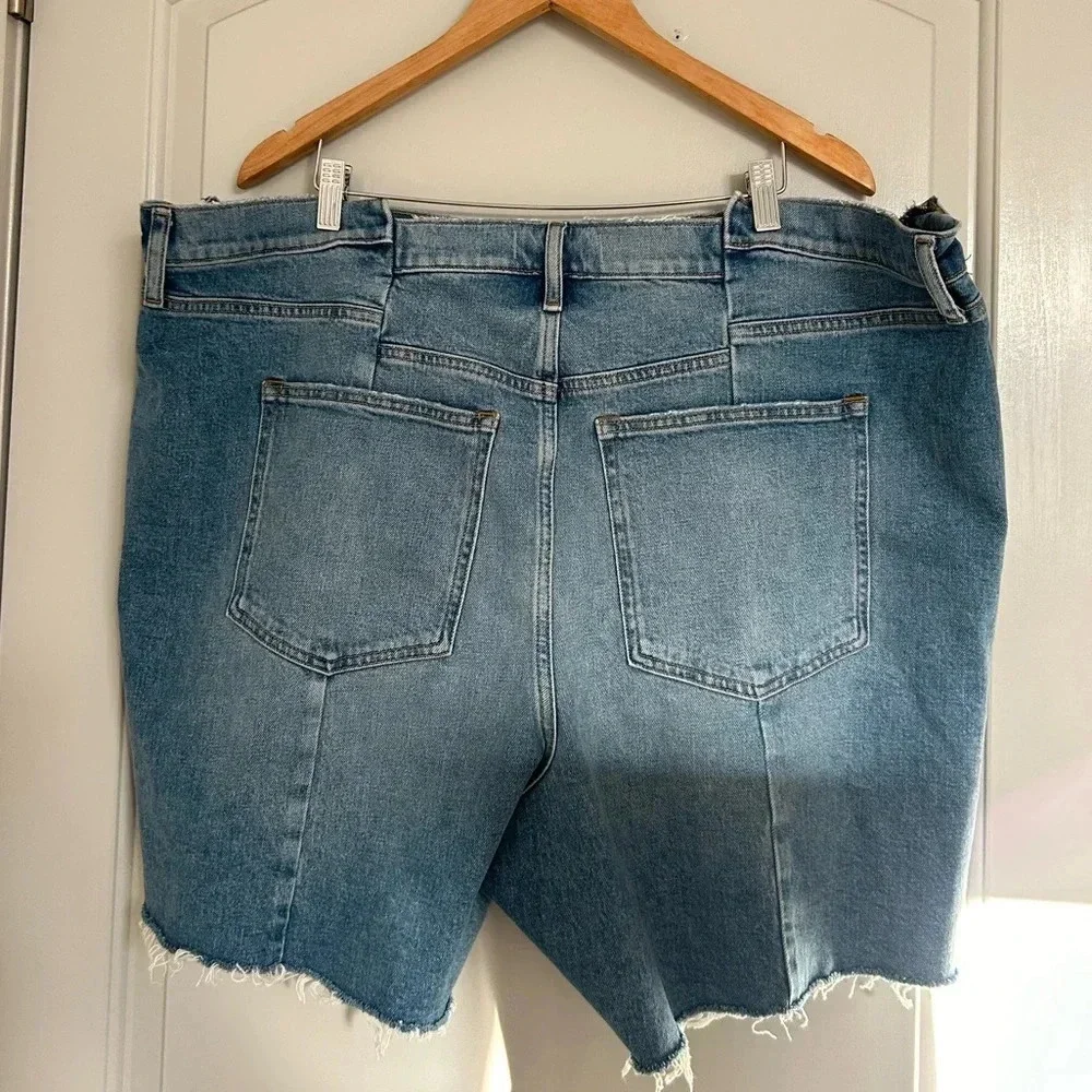 Abercrombie & Fitch 7 Inch Dad Denim Jorts Shorts size 36 NWOT 90s chic beach